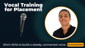 Wide cover: bold “Fix the Root of Your Accent” headline, Josh Lewis in a white circle on the right, purple subtitle about body voice, small CTA tag at bott