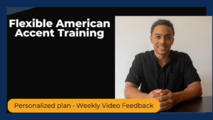 Flexible American Accent Training title graphic with photo of Josh Lewis
